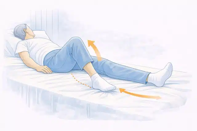 Heel slide exercise for sciatica and lower back pain - lying in bed